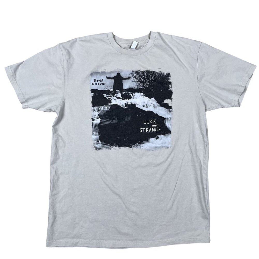 Pink Floyd‎ T-Shirt Mens L Gray David Gilmour Luck and Strange Graphic Rock